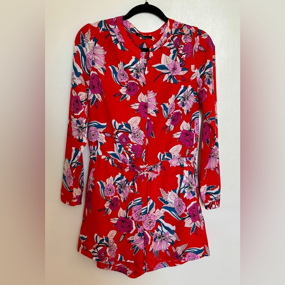 Floral Romper with Long Sleeves